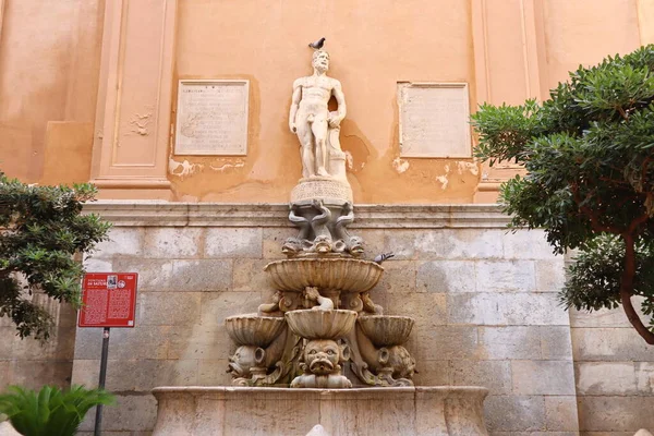 Trapani Sicily Italy July 2022 Fountain Saturno Built 1342 Chiaramonte — Stock Photo, Image