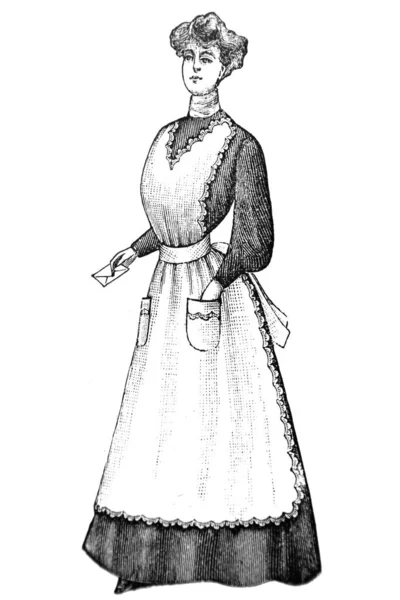 Ręcznie Rysowane Szkic Kobiety Ubrania Vintage Ilustracja Mody — Zdjęcie stockowe