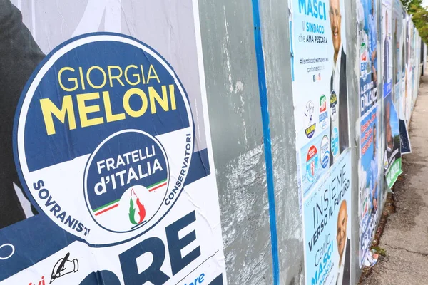 Pescara Italia Settembre 2022 Manifesto Della Parete Elettorale Italiana Del — Foto Stock