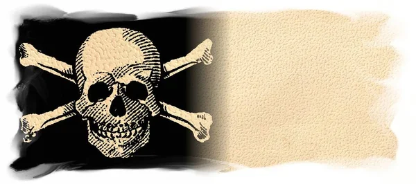 Ilustración Jolly Roger Símbolo Del Cráneo Los Huesos Cruzados —  Fotos de Stock