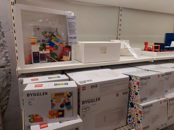 Ikea Lego Bygglek Brick Set Spolupráce Mezi Ikeou Legem Spuštění — Stock fotografie