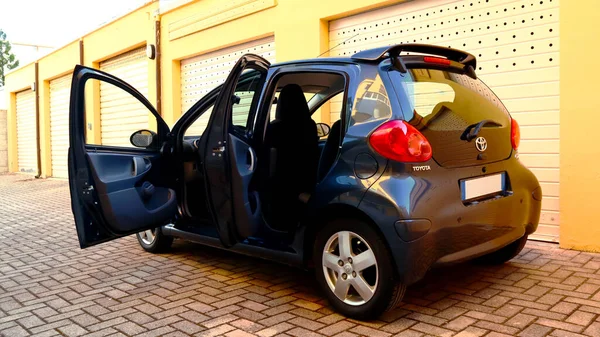 stock image Rome, Italy  August 27, 2021: city car Toyota Aygo model year 2005 (first generation - AB10), 5-door 1.0 SOL MMT Sport Package