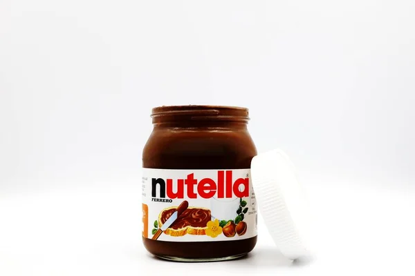 2019年7月31日 意大利佩斯卡拉 Nutella Jar Hazelnut Spread Cocoa Produced Ferrero — 图库照片