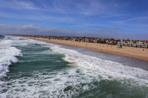 stock image View of HERMOSA BEACH (California) from Hermosa Beach Pier