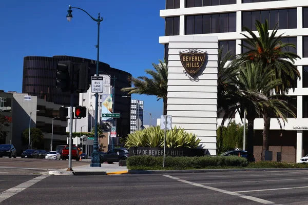 Beverly Hills Kalifornien Oktober 2019 Beverly Hills Schild Der Kreuzung — Stockfoto