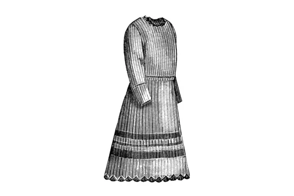Handgetekende Schets Van Vintage Vrouwelijke Kleding Mode Illustratie — Stockfoto