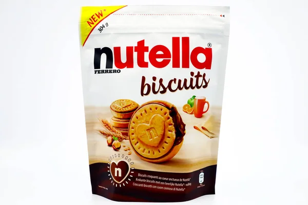 Пескара Італія Грудня 2019 Nutella Biscuits Хрустке Печиво Hazelnut Поширенням — стокове фото