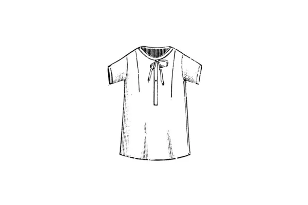 Ручний Намальований Ескіз Вінтажного Жіночого Одягу Модна Ілюстрація — стокове фото