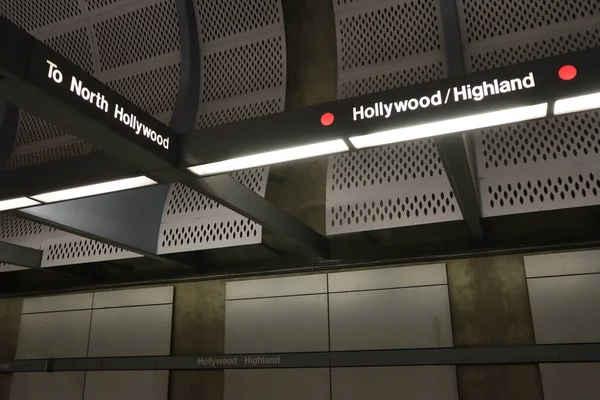 Hollywood Kalifornia Października 2019 Widok Tor Kolejowy Hollywood Highland Metro — Zdjęcie stockowe