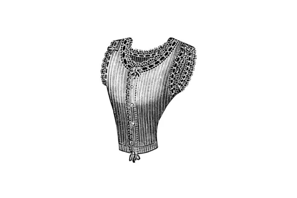Handritad Skiss Vintage Kvinnliga Kläder Mode Illustration — Stockfoto