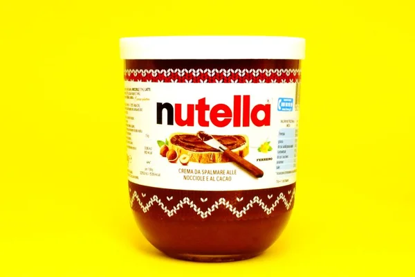 Pescara Italië Juli 2019 Nutella Pot Hazelnoot Verspreid Met Cacao — Stockfoto