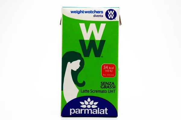 stock image Pescara, Italy  February 17, 2021: Weight Watchers PARMALAT Pasteurized Low Fat Italian MILK