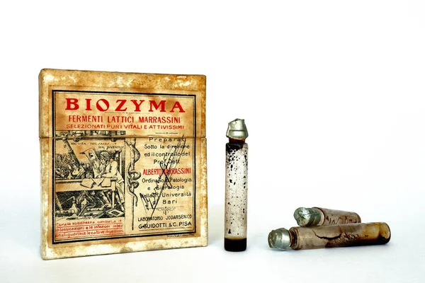 Řím Itálie Únor 2022 Ročník 1925 Biozima Kyselina Latová Bakterie — Stock fotografie