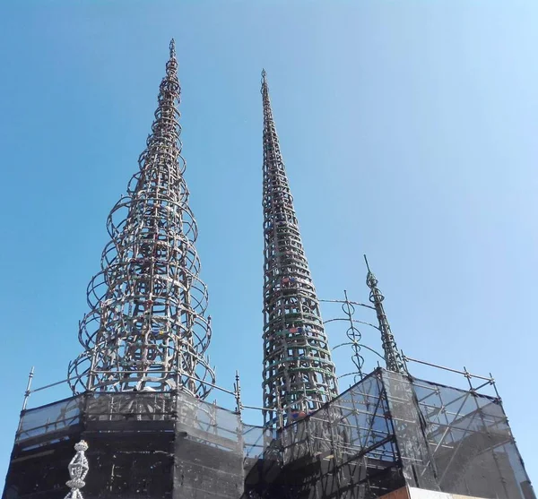 Los Angeles Califórnia Setembro 2018 Watts Towers Simon Rodia Architectural — Fotografia de Stock