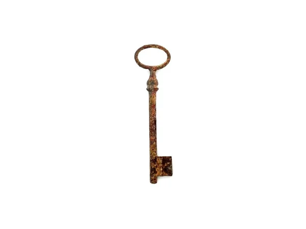Vintage Schlüssel Isoliert Auf Weißem Hintergrund — Stockfoto