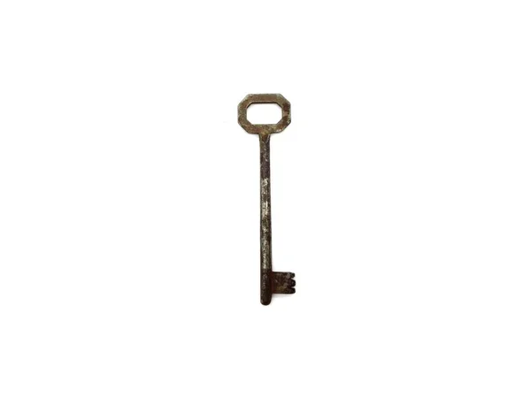 Vintage Key Isolated White Background — Stock Photo, Image