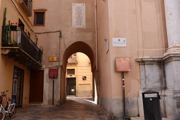 Trapani Sicilia Italia Julio 2022 Puerta Oscura Porta Oscura Puerta — Foto de Stock
