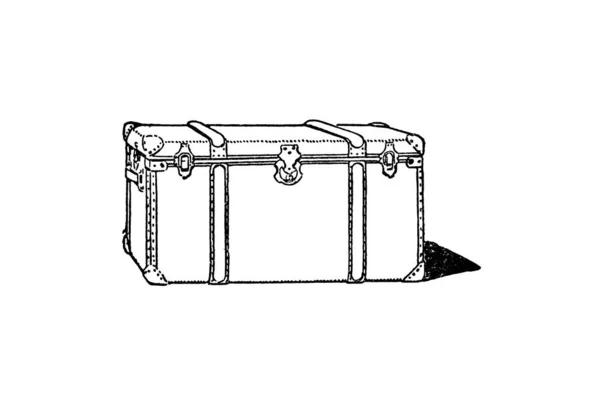 スーツケースのアイコン ウェブ用の古い荷物ベクトルのアイコンの概要図 — ストック写真