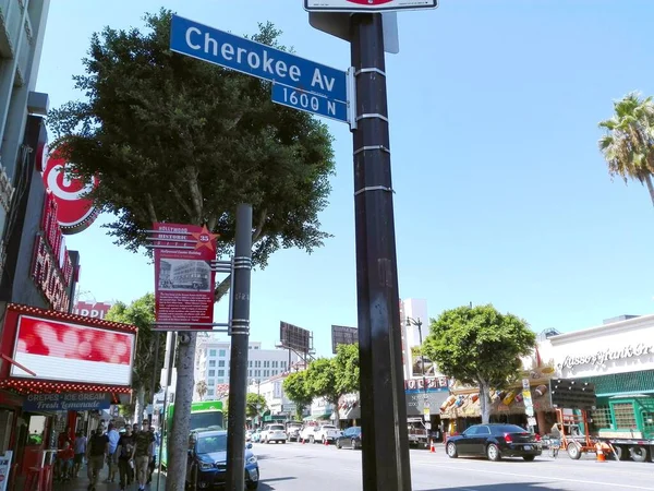 Hollywood Los Angeles Californië September 2018 Cherokee Avenue Straatnaambord Hollywood — Stockfoto