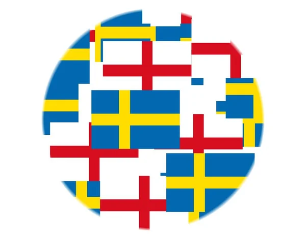 Sweden England Flags — Stock Photo, Image