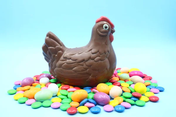 Húsvéti Csokoládé Csirke Összetétel — Stock Fotó