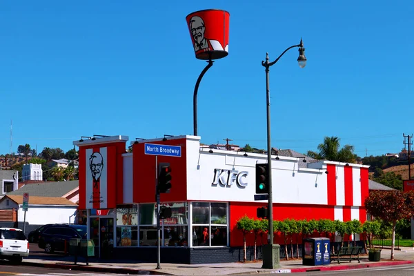 Los Angeles Kalifornia Października 2019 Kfc Fried Chicken Amerykańska Sieć — Zdjęcie stockowe