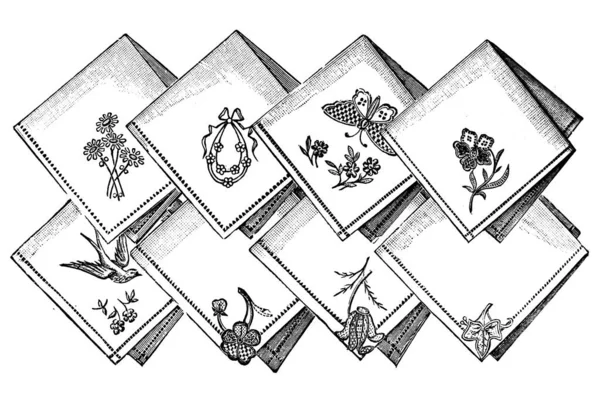 Ручний Намальований Ескіз Старовинних Жіночих Хусток Модна Ілюстрація — стокове фото