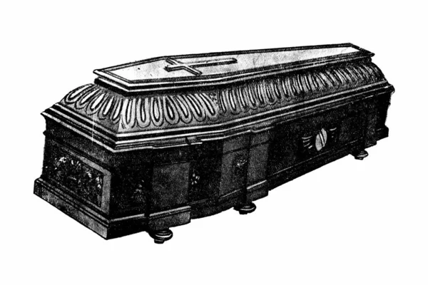 Coffin White Background — Stock Photo, Image