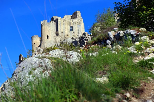 Château Rocca Calascio Est Une Forteresse Sommet Une Montagne — Photo