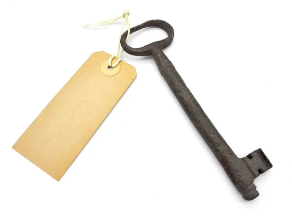 Beyaz Arka Plan Üzerinde Izole Vintage Anahtar — Stok fotoğraf