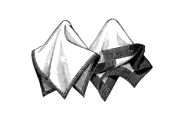 Handgetekende Schets Van Vintage Vrouwelijke Zakdoeken Mode Illustratie — Stockfoto