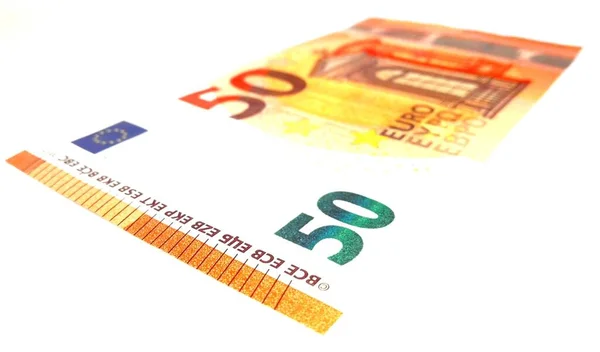 Новая Банкнота Номиналом Евро Вторая Серия Банкнот Номиналом Евро Голограмма — стоковое фото