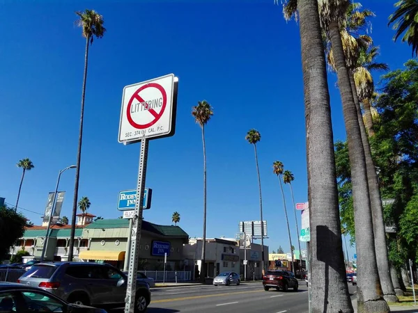 Holywod Los Angeles California Вересня 2018 Littering Sign Holywod Sunset — стокове фото