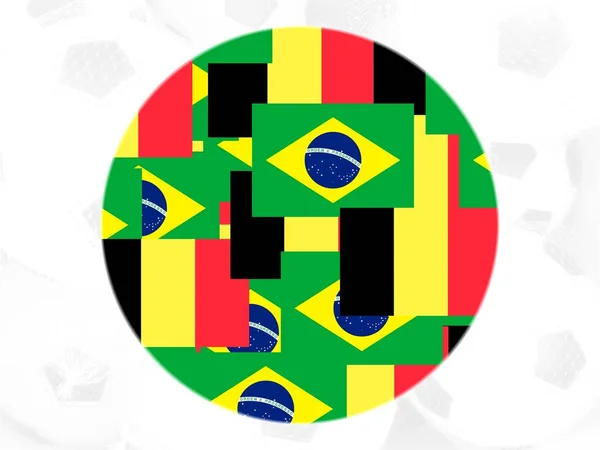 BrazilとBelgium白を背景に旗 — ストック写真