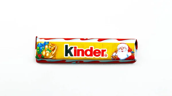 Pescara Itália Novembro 2019 Kinder Chocolate Bar Christmas Theme Kinder — Fotografia de Stock