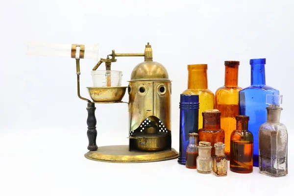 Antieke Apotheek Oude Medicijnen Flessen — Stockfoto