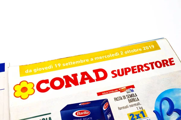 Рим Италия Августа 2022 Года Сеть Супермаркетов Eurospin Weekly Flyer — стоковое фото