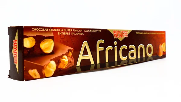 2021年2月15日 意大利佩斯卡拉 Novi Africano Chocolate Gianduja Nougat Novi是意大利Elah Doufour品牌 — 图库照片