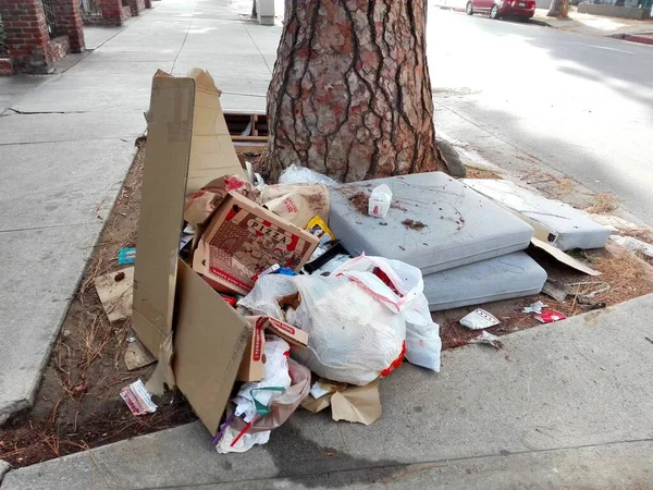 Hollywood Los Angeles Califórnia Setembro 2018 Lixo Espalhado Hollywood Lanewood — Fotografia de Stock