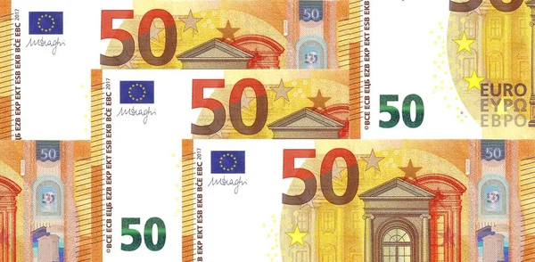 New Euro Banknote Second Series Fifty Euro Note Hologram Mythological — 스톡 사진