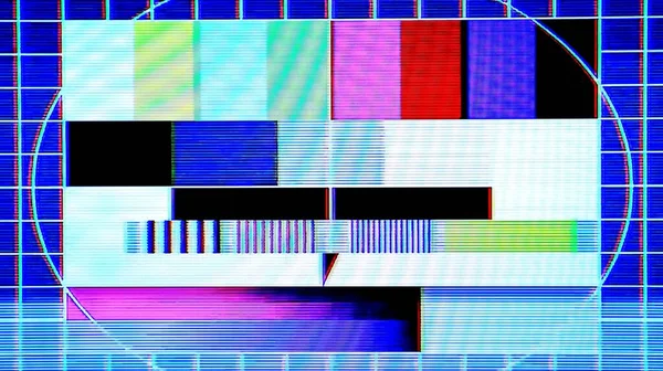 TV Test Pattern generated by a Monoscope, TV Static Noise Glitch Effect  Original Photo from a vintage Television  Concept for your project