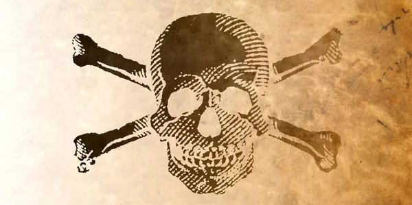 Ilustración Jolly Roger Símbolo Del Cráneo Los Huesos Cruzados — Foto de Stock