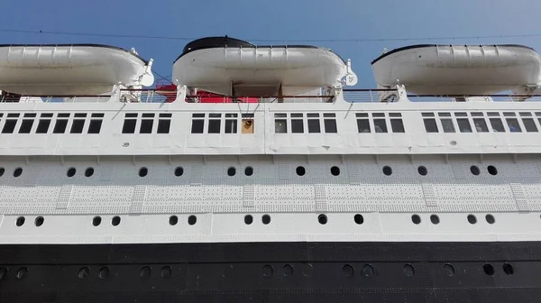 Long Beach Califórnia Setembro 2018 Queen Mary Navio Transatlântico Histórico — Fotografia de Stock