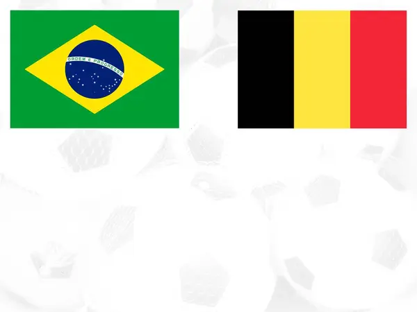 Σημαίες Brazil Και Belgium Λευκό Φόντο — Φωτογραφία Αρχείου