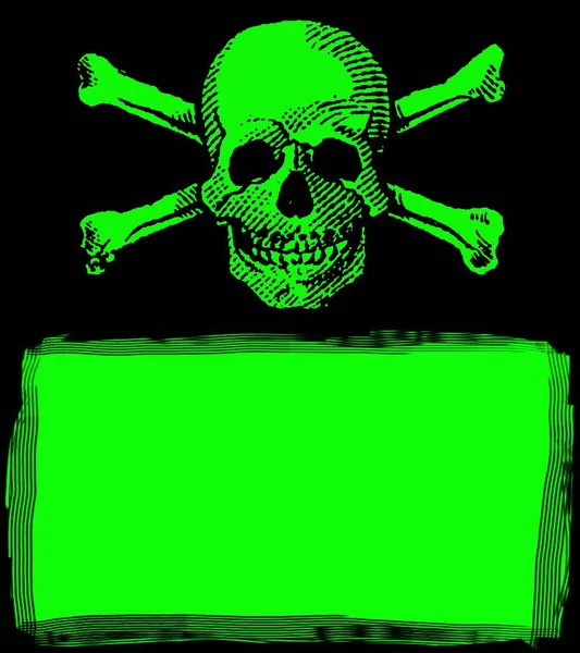 Jolly Roger的例子 骷髅和交叉骨骼的符号 — 图库照片