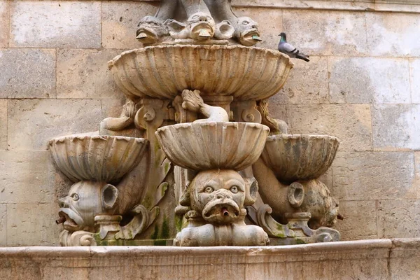 Trapani Sicily Italy July 2022 Fountain Saturno Built 1342 Chiaramonte — Stock Photo, Image