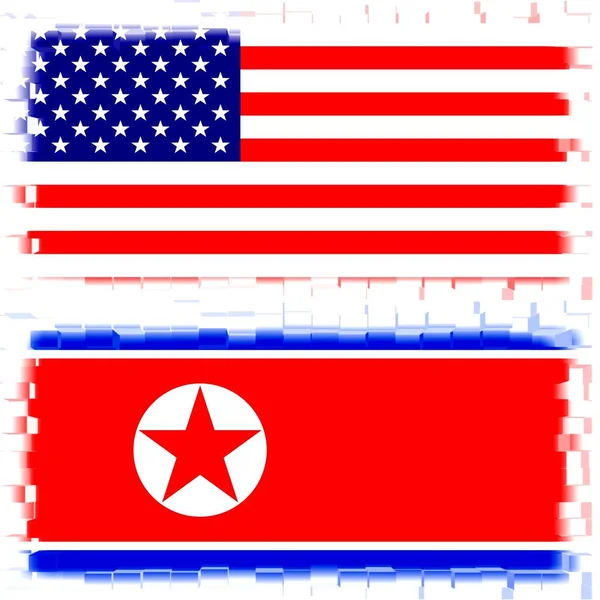 Verenigde Staten Van Amerika Noord Korea Concept Van Politieke Betrekkingen — Stockfoto