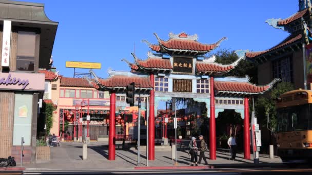 Los Angeles Kalifornia Października 2019 Chinatown Central Plaza Broadway Timelapse — Wideo stockowe