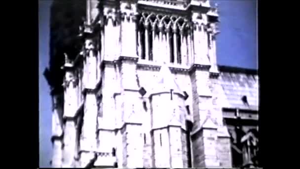 Parijs Frankrijk 1960 Kathedraal Van Notre Dame Paris Jaren Zestig — Stockvideo