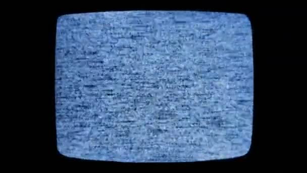 Static Noise Glitch Effect Originele Video Van Een Vintage Televisie — Stockvideo